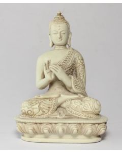 Buddha-hvid-WHEEL OF DHARMA