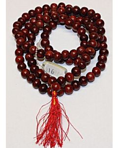 Malakæde-108 store perler - rød dusk