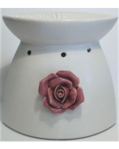 Duftlampe-sort-hvid rose
